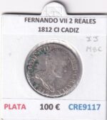 CRE9117 MONEDA ESPAÑA FERNANDO VII 2 REALES 1812 CI CADIZ PLATA