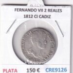 CRE9126 MONEDA ESPAÑA FERNANDO VII 2 REALES 1812 CI CADIZ PLATA