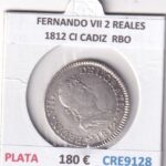 CRE9128 MONEDA ESPAÑA FERNANDO VII 2 REALES 1812 CI CADIZ PLATA RBO