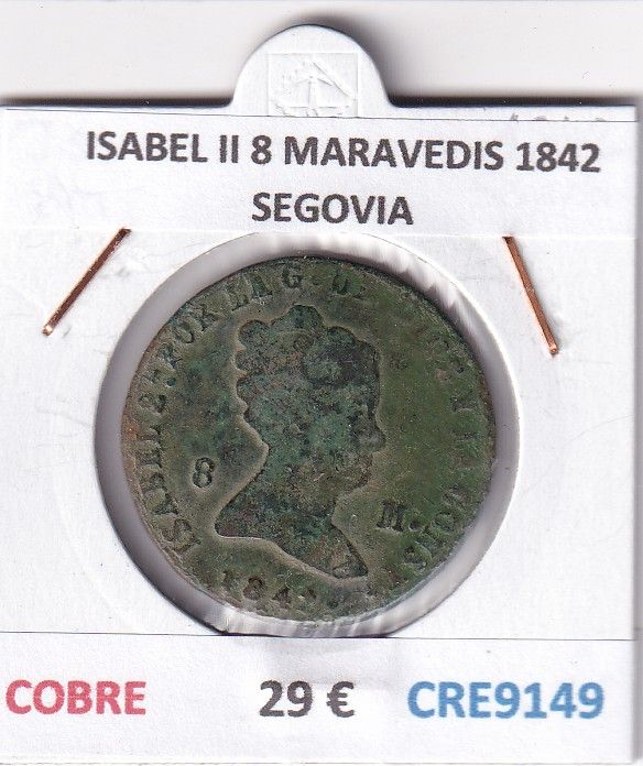 CRE9149 CRE9149 MONEDA ESPAÑA ISABEL II 8 MARAVEDIS 1842 SEGOVIA COBRE - Imagen 1