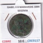CRE9157 MONEDA ESPAÑA ISABEL II 8 MARAVEDIS 1844 SEGOVIA COBRE