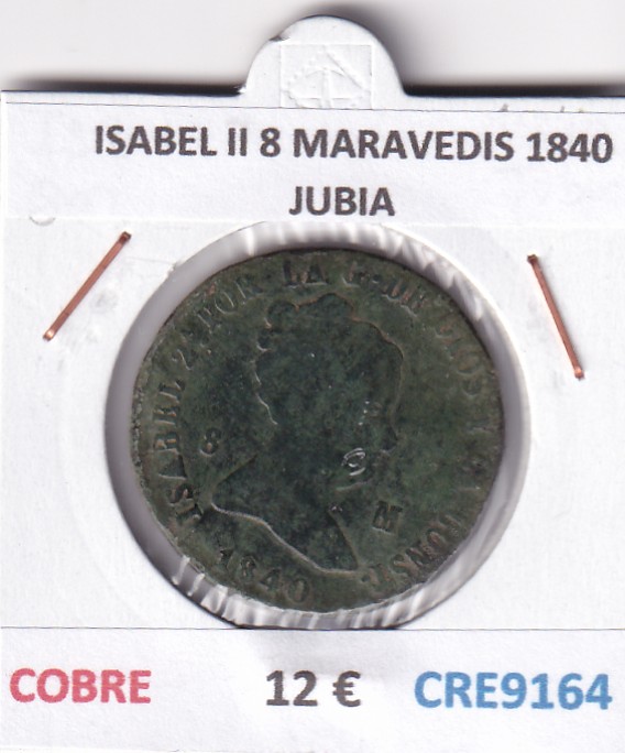 CRE9164 CRE9164 MONEDA ESPAÑA ISABEL II 8 MARAVEDIS 1840 JUBIA COBRE - Imagen 1