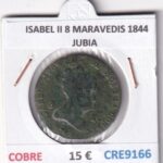 CRE9166 MONEDA ESPAÑA ISABEL II 8 MARAVEDIS 1844 JUBIA COBRE