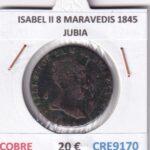 CRE9170 MONEDA ESPAÑA ISABEL II 8 MARAVEDIS 1845 JUBIA COBRE