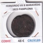 CRE9189 MONEDA ESPAÑA FERNANDO VII 8 MARAVEDIS 1823 PAMPLONA COBRE