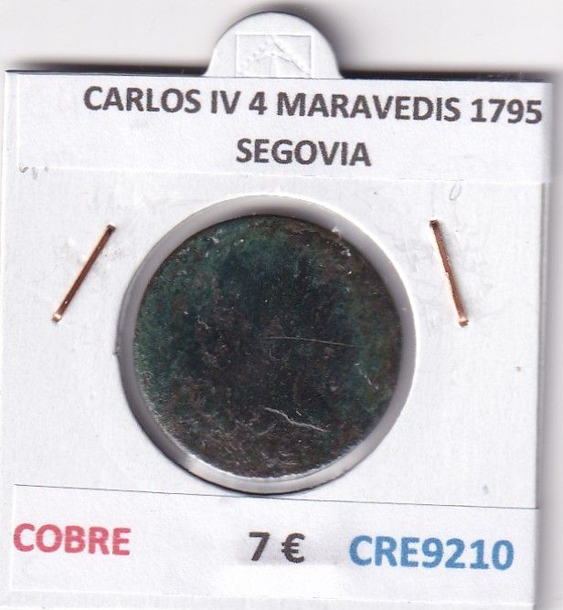 CRE9210 CRE9210 MONEDA ESPAÑA CARLOS IV 4 MARAVEDIS 1795 SEGOVIA COBRE - Imagen 1