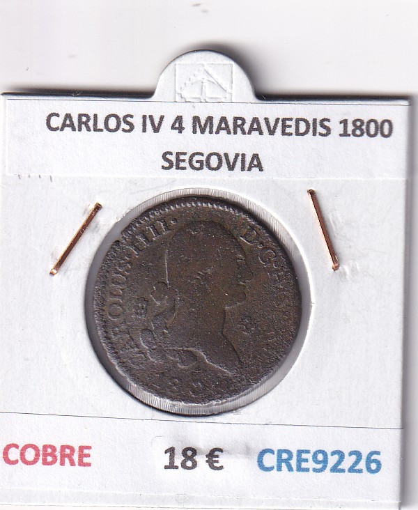 CRE9226 CRE9226 MONEDA ESPAÑA CARLOS IV 4 MARAVEDIS 1800 SEGOVIA COBRE - Imagen 1