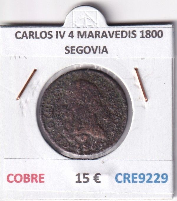 CRE9229 CRE9229 MONEDA ESPAÑA CARLOS IV 4 MARAVEDIS 1800 SEGOVIA COBRE - Imagen 1