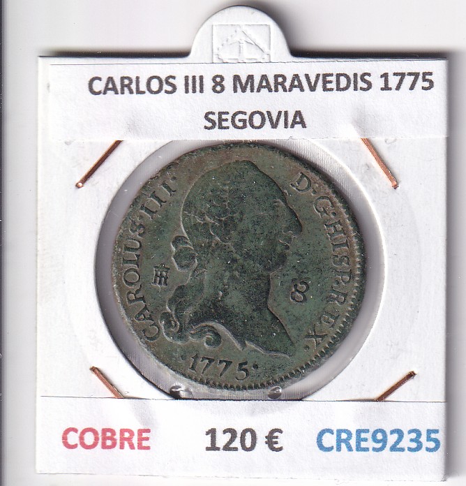 CRE9235 CRE9235 MONEDA ESPAÑA CARLOS III 8 MARAVEDIS 1775 SEGOVIA COBRE - Imagen 1