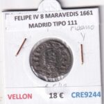 CRE9244 MONEDA ESPAÑA FELIPE IV 8 MARAVEDIS 1661 MADRID TIPO 111 VELLON