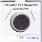 CRE9296 MONEDA ESPAÑA FERNANDO VII 2 MARAVEDIS 1824 SEGOVIA