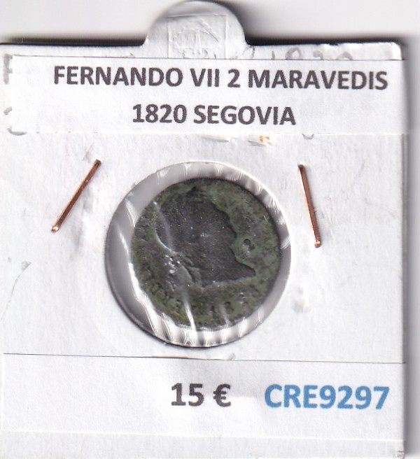 CRE9297 CRE9297 MONEDA ESPAÑA FERNANDO VII 2 MARAVEDIS 1820 SEGOVIA - Imagen 1