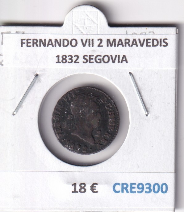CRE9300 CRE9300 MONEDA ESPAÑA FERNANDO VII 2 MARAVEDIS 1832 SEGOVIA - Imagen 1