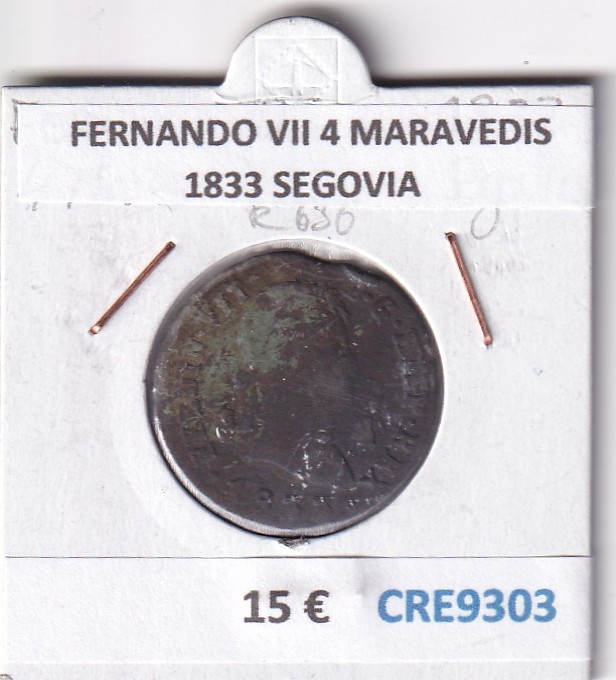 CRE9303 CRE9303 MONEDA ESPAÑA FERNANDO VII 4 MARAVEDIS 1833 SEGOVIA - Imagen 1