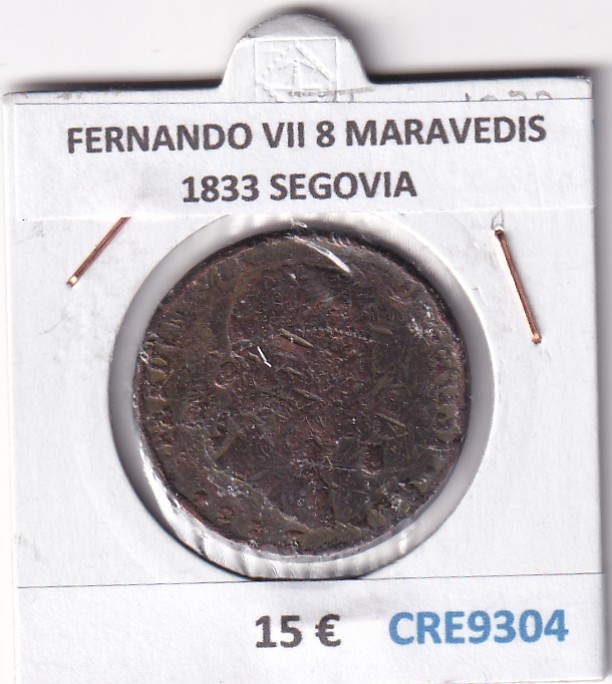CRE9304 CRE9304 MONEDA ESPAÑA FERNANDO VII 8 MARAVEDIS 1833 SEGOVIA - Imagen 1