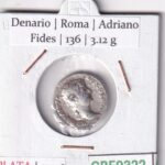 CRE9322 MONEDA ROMANA DENARIO ROMA ADRIANO FIDES 136