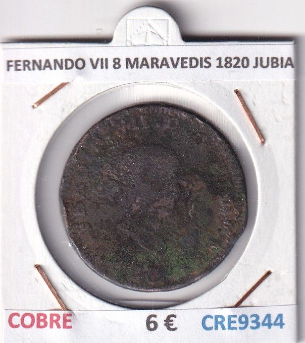 CRE9344 CRE9344 MONEDA ESPAÑA FERNANDO VII 8 MARAVEDIS 1820 JUBIA COBRE - Imagen 1