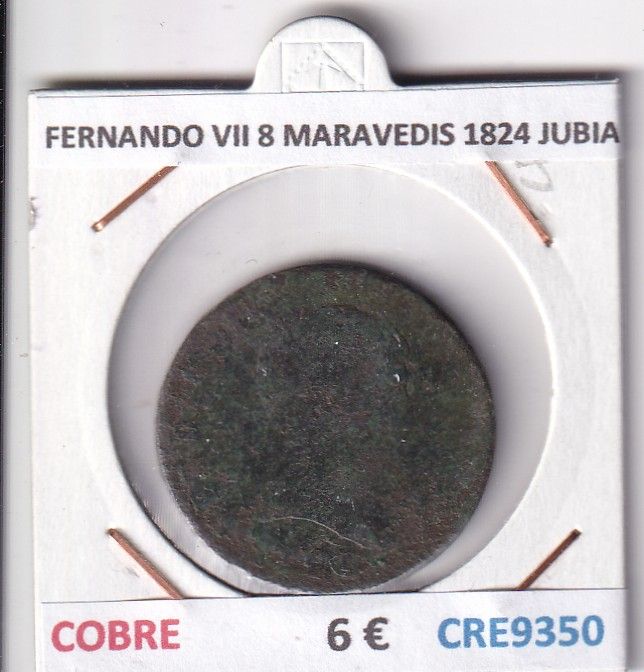 CRE9350 CRE9350 MONEDA ESPAÑA FERNANDO VII 8 MARAVEDIS 1824 JUBIA COBRE - Imagen 1