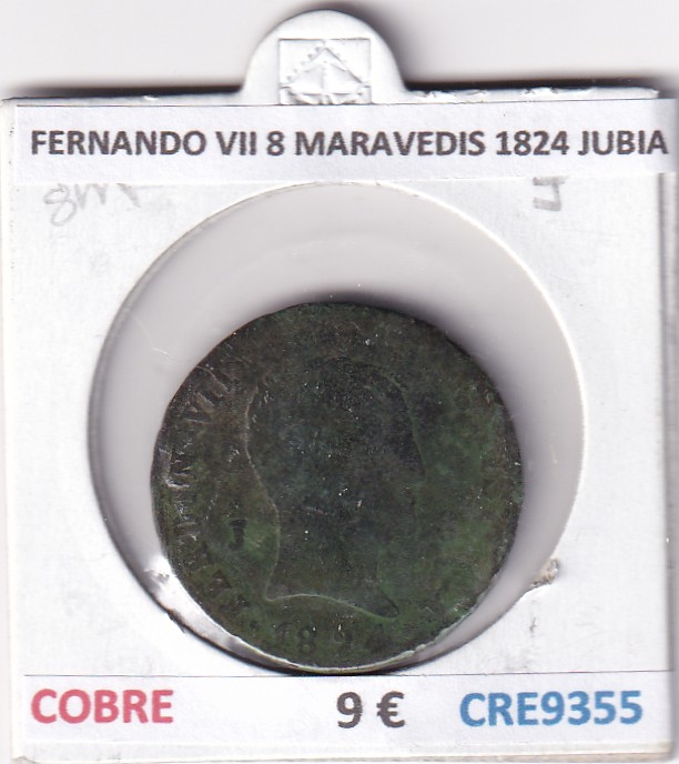 CRE9355 CRE9355 MONEDA ESPAÑA FERNANDO VII 8 MARAVEDIS 1824 JUBIA COBRE - Imagen 1
