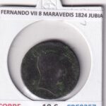 CRE9357 MONEDA ESPAÑA FERNANDO VII 8 MARAVEDIS 1824 JUBIA COBRE