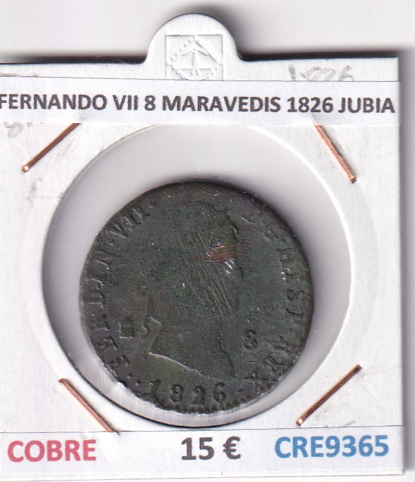 CRE9365 CRE9365 MONEDA ESPAÑA FERNANDO VII 8 MARAVEDIS 1826 JUBIA COBRE - Imagen 1