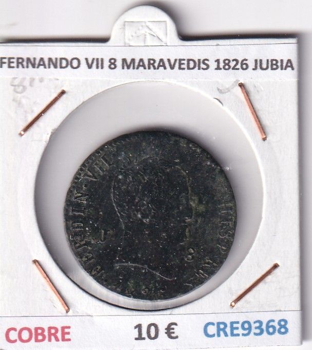 CRE9368 CRE9368 MONEDA ESPAÑA FERNANDO VII 8 MARAVEDIS 1826 JUBIA COBRE - Imagen 1