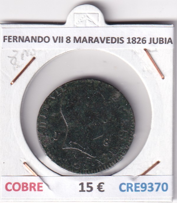 CRE9370 CRE9370 MONEDA ESPAÑA FERNANDO VII 8 MARAVEDIS 1826 JUBIA COBRE - Imagen 1