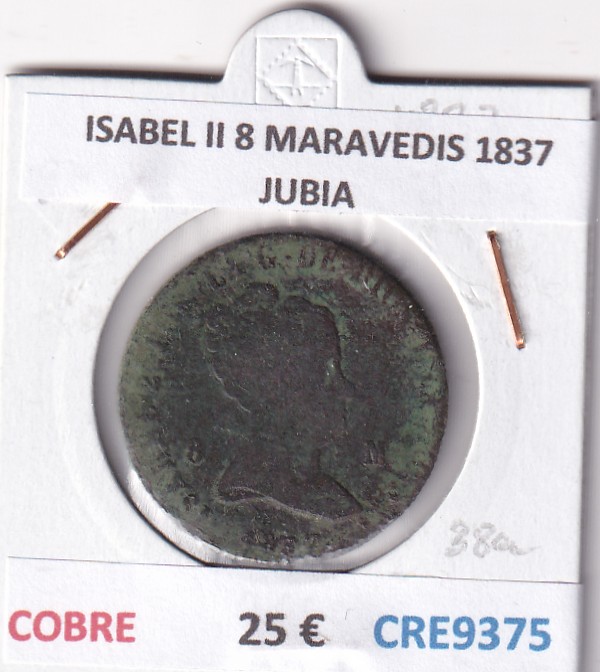 CRE9375 CRE9375 MONEDA ESPAÑA ISABEL II 8 MARAVEDIS 1837 JUBIA COBRE - Imagen 1