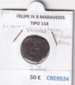 CRE9524 MONEDA ESPAÑA FELIPE IV 8 MARAVEDIS TIPO 114