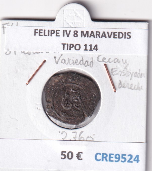 CRE9524 CRE9524 MONEDA ESPAÑA FELIPE IV 8 MARAVEDIS TIPO 114 - Imagen 1