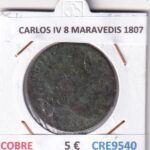 CRE9540 MONEDA ESPAÑA CARLOS IV 8 MARAVEDIS 1807 COBRE
