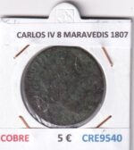 CRE9540 MONEDA ESPAÑA CARLOS IV 8 MARAVEDIS 1807 COBRE