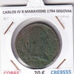 CRE9555 MONEDA ESPAÑA CARLOS IV 8 MARAVEDIS 1794 SEGOVIA COBRE