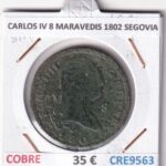 CRE9563 MONEDA ESPAÑA CARLOS IV 8 MARAVEDIS 1802 SEGOVIA COBRE