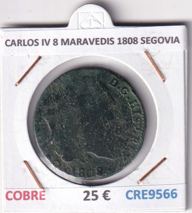CRE9566 CRE9566 MONEDA ESPAÑA CARLOS IV 8 MARAVEDIS 1808 SEGOVIA COBRE - Imagen 1