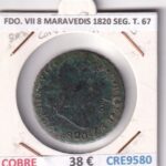 CRE9580 MONEDA ESPAÑA FERNANDO VII 8 MARAVEDIS 1820 SEGOVIA TIPO 67 COBRE