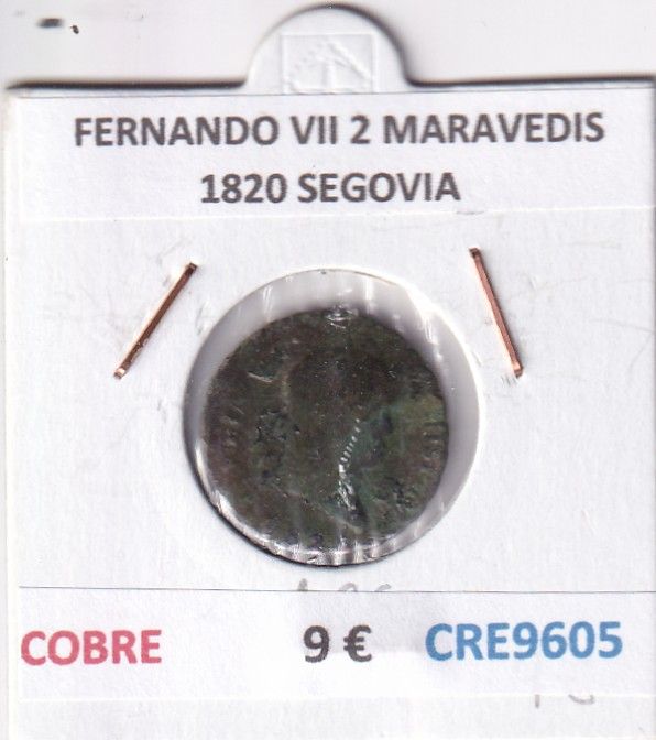 CRE9605 CRE9605 MONEDA ESPAÑA FERNANDO VII 2 MARAVEDIS 1820 SEGOVIA COBRE - Imagen 1