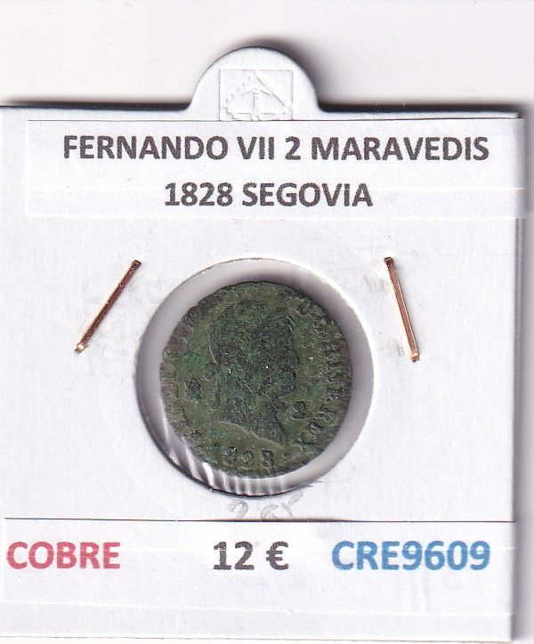 CRE9609 CRE9609 MONEDA ESPAÑA FERNANDO VII 2 MARAVEDIS 1828 SEGOVIA COBRE - Imagen 1