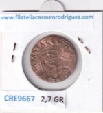 CRE9667 MONEDA ESPAÑA DE FANTASIA FELIPE IV 16 MARAVEDIS (1651-1652) RESELLO TIPO 145 VELLON - Imagen 2