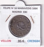 CRE9684 MONEDA ESPAÑA FELIPE IV 16 MARAVEDIS 1664 MADRID VELLON EBC