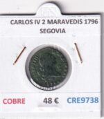 CRE9738 MONEDA ESPAÑA CARLOS IV 2 MARAVEDIS 1796 SEGOVIA COBRE