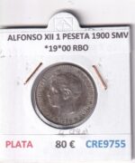 CRE9755 MONEDA ESPAÑA ALFONSO XII 1 PESETA 1900 SMV *19*00 RBO PLATA