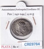 CRE9784 MONEDA ROMANA ANTONINIANO ANTIOQUIA GORDIANO III PAX 242-244