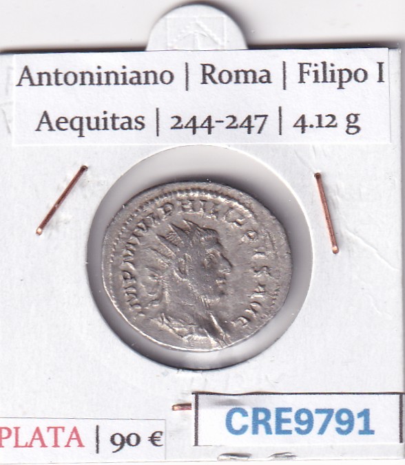 CRE9791 CRE9791 MONEDA ROMANA ANTONINIANO ROMA FILIPO I AEQUITAS 244-247 - Imagen 1