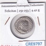 CRE9797 MONEDA ROMANA ANTONINIANO ANTIOQUIA TREBONIANO GALO FELICITAS 251-253