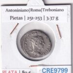 CRE9799 MONEDA ROMANA ANTONINIANO ROMA TREBONIANO GALO PIETAS 251-253