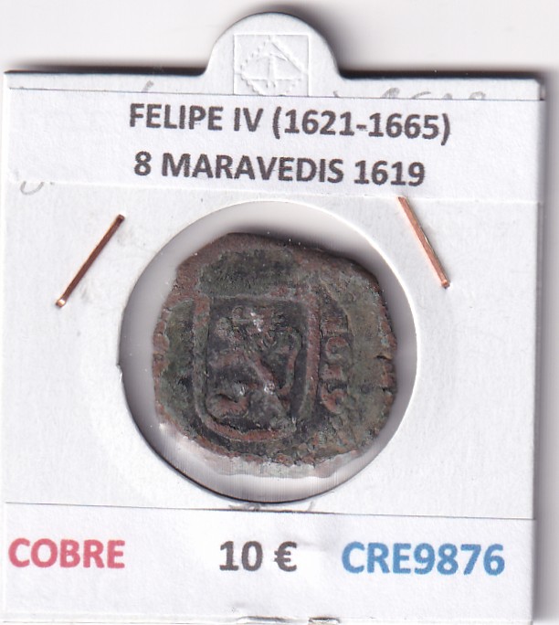 CRE9876 CRE9876 MONEDA ESPAÑA FELIPE IV (1621-1665) 8 MARAVEDIS 1619 COBRE - Imagen 1