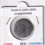 CRE9884 MONEDA ESPAÑA FELIPE IV (1621-1665) 16 MARAVEDIS COBRE