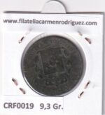 CRF0019 MONEDA ESPAÑA ALFONSO XII 10 CENTIMOS 1878 OM BARCELONA COBRE - Imagen 2