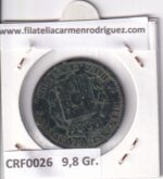 CRF0026 MONEDA ESPAÑA ALFONSO XII 10 CENTIMOS 1878 OM BARCELONA COBRE - Imagen 2
